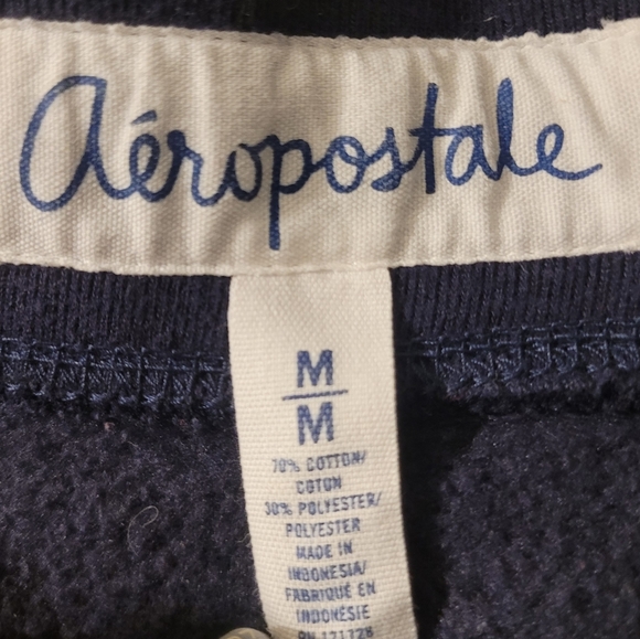 Aeropostale Joggers Lounge Pants Medium Navy Blue Pink 💕 - Picture 2 of 5